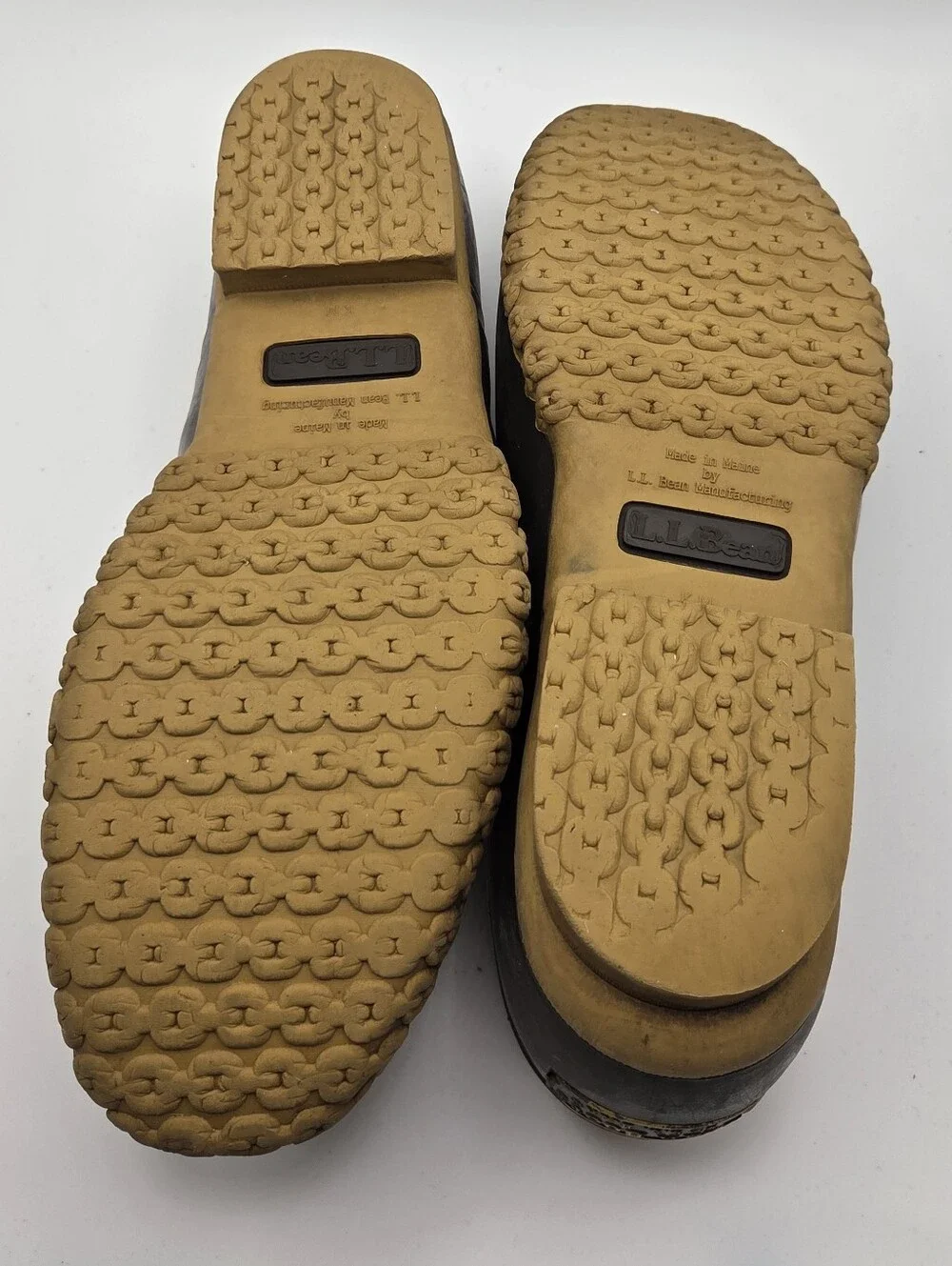 LL Bean Boots Rubber Moc Mens 13 Waterproof Rain Snow Rawhide Laces Muck Farm